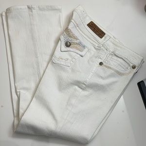 7 For All Mankind Size 4 White Bootcut Lowrise Jeans
